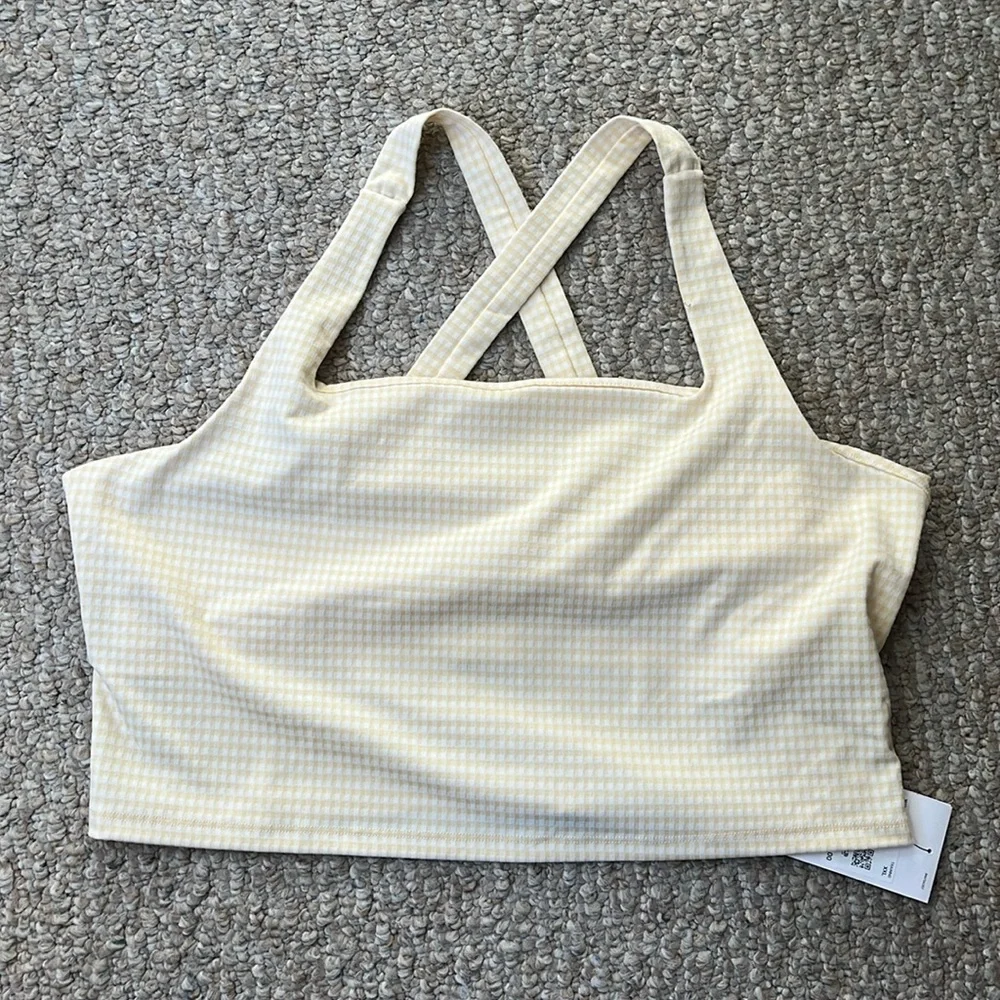 NWT NIKE Yellow and White Gingham Tank Top Size XXL